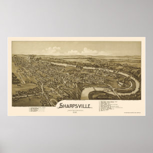 Sharpsville, PA Panoramic Map - 1901 Poster