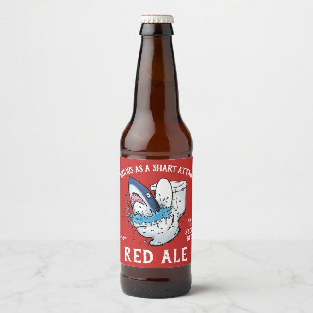 Shart Attack Funny Toilet Shark Bierflaschenetikett (Vorderseite)