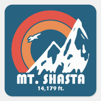 Shasta California Sun Eagle Quadratischer Aufkleber