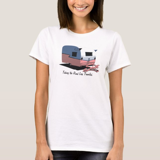 Shasta Camper-Rosa T-Shirt (Vorderseite)