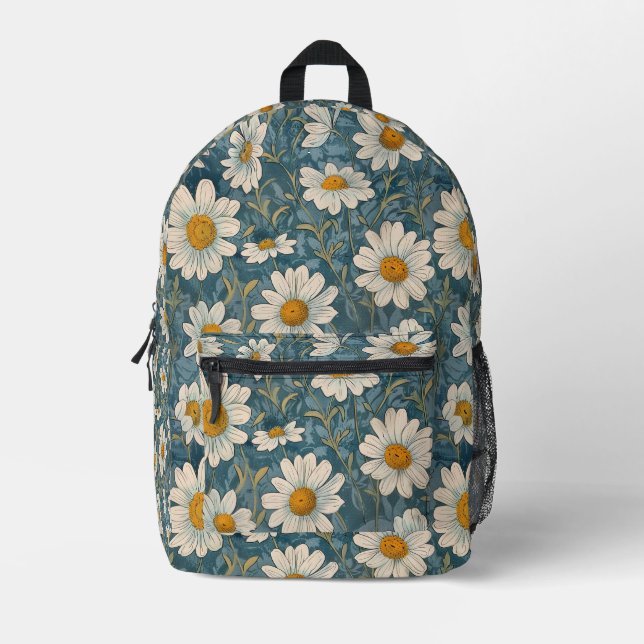 Shasta Daisies Bedruckter Rucksack (Vorderseite)