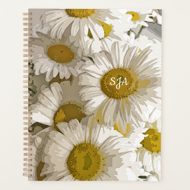 Shasta Daisies Floral Weekly/Monthly Planner Planer (Vorderseite)