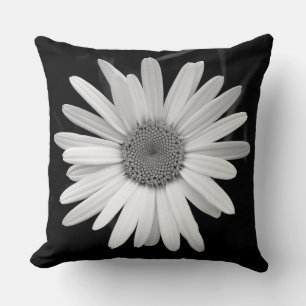 Shasta Daisy 01 - Schwarz und Weiß Kissen