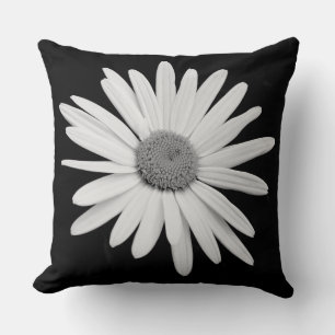 Shasta Daisy 02 - Schwarz und Weiß Kissen