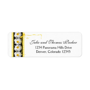 Shasta Daisy Black Gold Wedding Rücksendeadresse