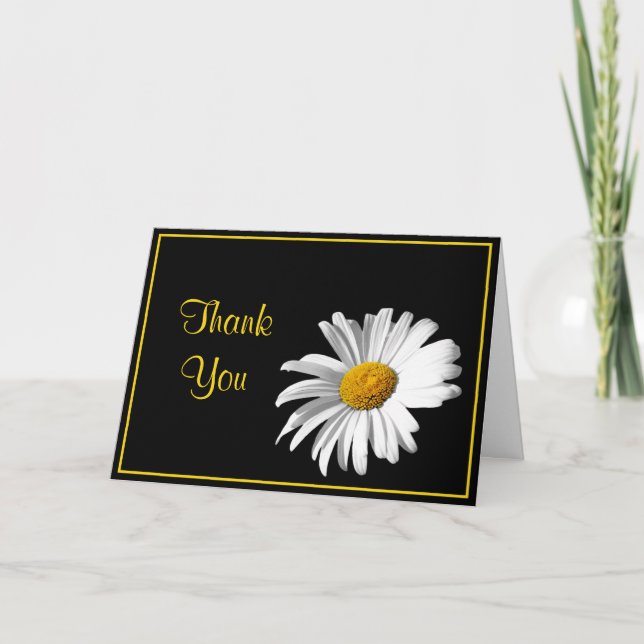 Shasta Daisy Black Gold Wedding Vielen Dank Dankeskarte (Vorderseite)