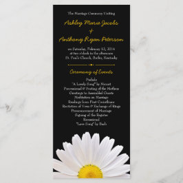 Shasta Daisy Blume Yellow Black Wedding Program Programm