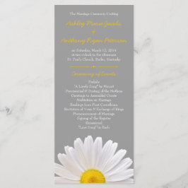 Shasta Daisy Blume Yellow Gray Wedding Program Programm