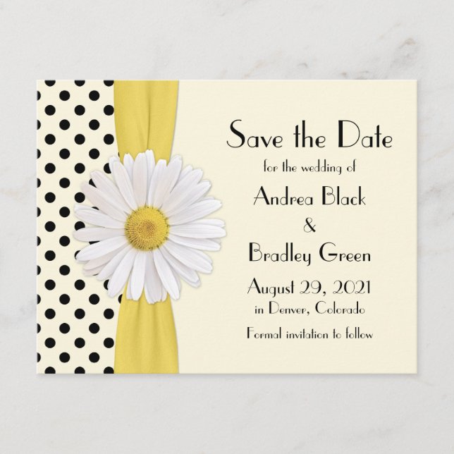 Shasta Daisy Polka Dot Ankündigung Datum freihalte (Vorderseite)