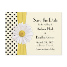 Shasta Daisy Polka Dot Wedding Save the Date