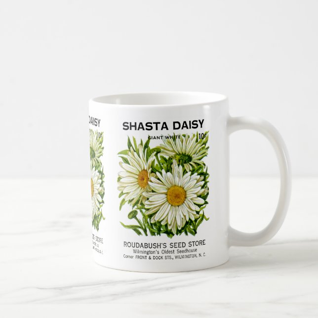 Shasta Daisy Vintag Seed Packet Tasse (Rechts)