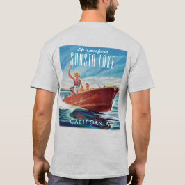 Shasta Lake California Vintag Bootback Print T-Shirt
