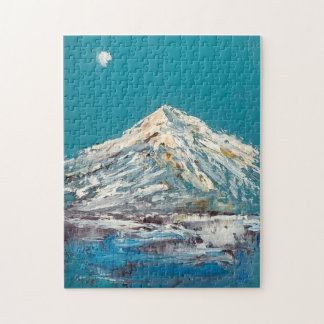 Shasta Moon Abstrakt Mountain Lake and Moon Puzzle