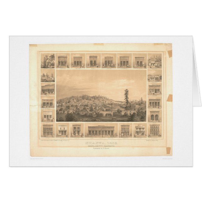 Shasta, panoramische Karte 1856 (1612A) CA (Vorderseite (Horizontal))