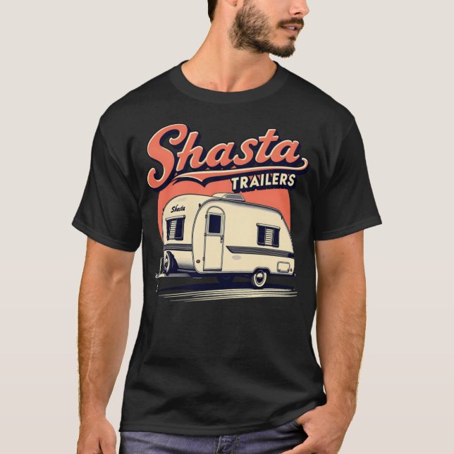 Shasta Trailers - Vintage Campingserie T-Shirt (Vorderseite)