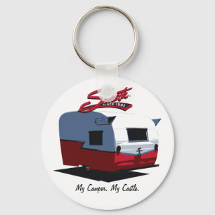Shasta Vintager Camper - Rot Schlüsselanhänger