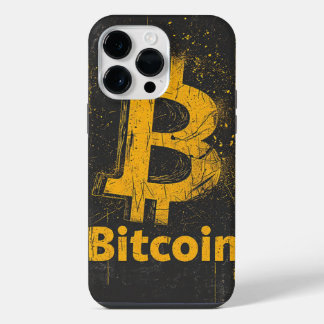 Shattered Bitcoin Logo Crypto Blockchain Design iPhone 14 Pro Max Hülle