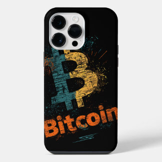 Shattered Bitcoin Logo Crypto Blockchain Design iPhone 14 Pro Max Hülle