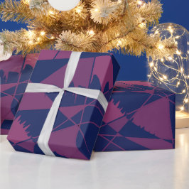 Shattered Blue Red Geschenkpapier