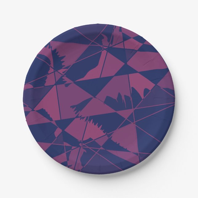 Shattered Blue Red  Pappteller (Vorderseite)