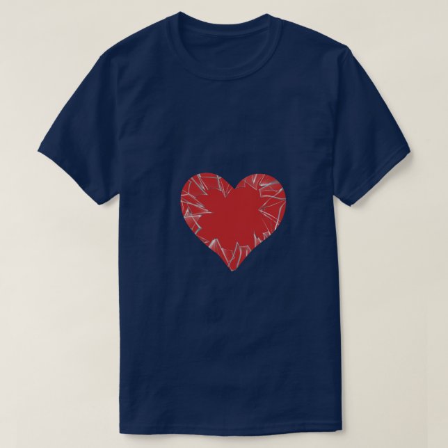 Shattered Glass Broken Heart T-Shirt (Design vorne)