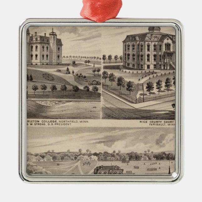 Shattuck Schule, Faribault Willis Hall, Minnesota Silbernes Ornament (Vorne)