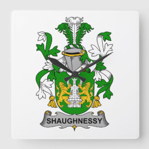 Shaughnessy Familienwappen Quadratische Wanduhr