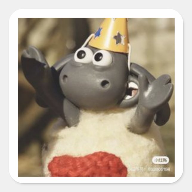 Shaun Quadratischer Aufkleber (Vorderseite)