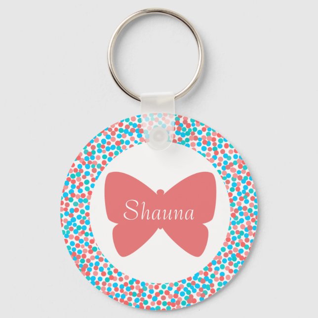 Shauna Butterfly Dots Keychain Schlüsselanhänger (Vorderseite)