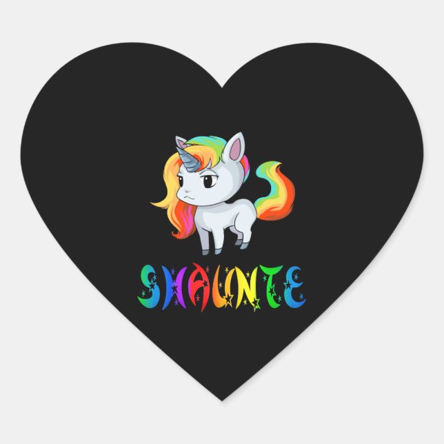 Shaunte Unicorn Herz-Aufkleber (Vorderseite)