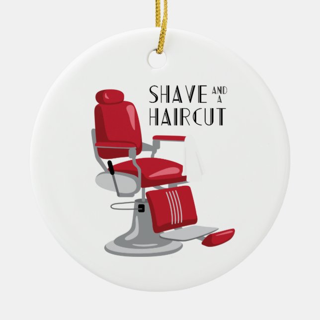Shave & Haircut Keramik Ornament (Vorne)