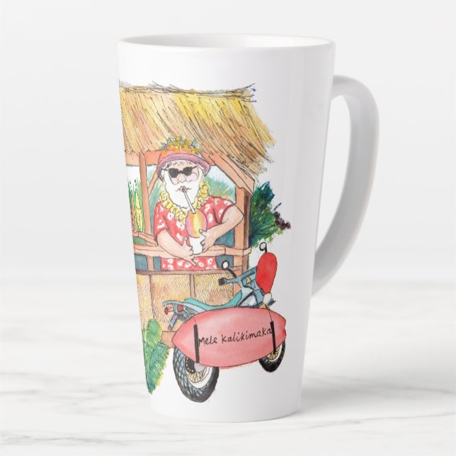 Shave Ice Beach Santa Latte Tasse (Rechte Ecke)