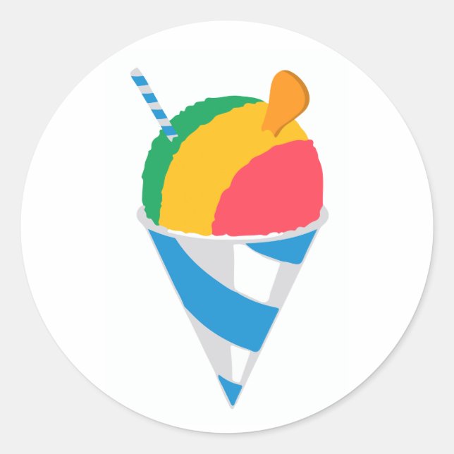 Shave Ice Cone Rainbow Runder Aufkleber (Vorderseite)
