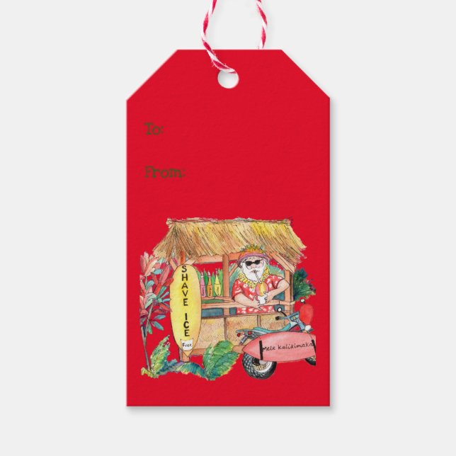 Shave Ice Santa Claus aus Hawaii Geschenkanhänger (Vorderseite)