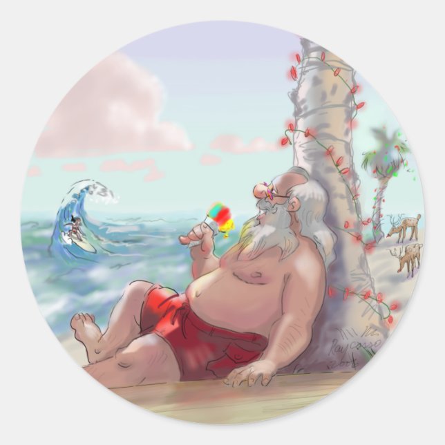 sHaVe IcE sAnTa Runder Aufkleber (Vorderseite)