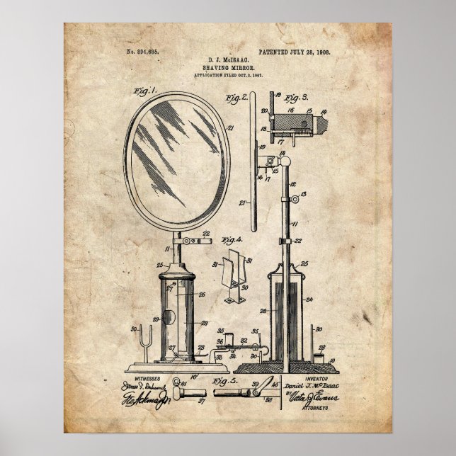 Shave Mirror-Patent Poster (Vorne)