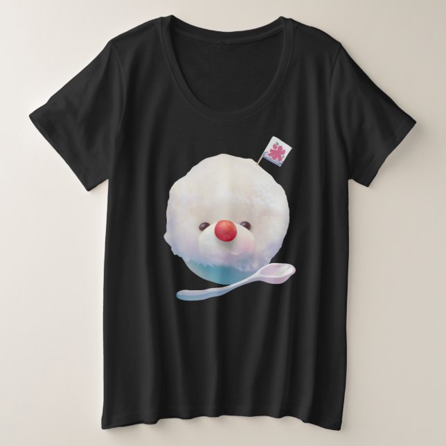 Shaved Ice Pup: Smiling Bichon Summer Dessert Große Größe T-Shirt (Design vorne)