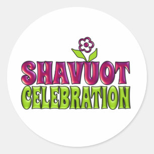 Shavuot Celebration fun Gruß mit Blume Runder Aufkleber