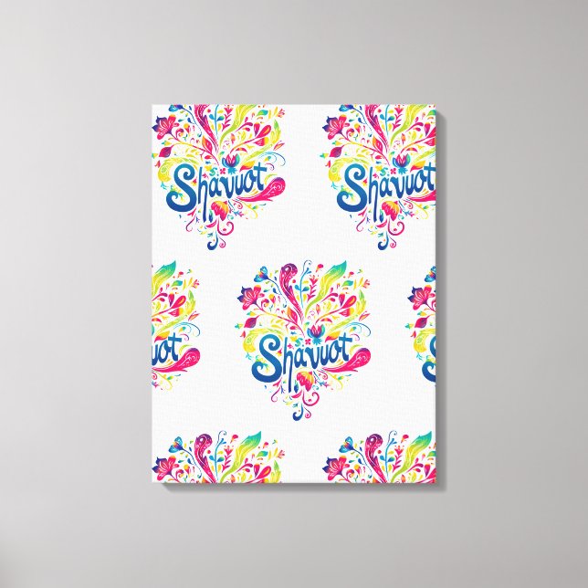 Shavuot - farbenfrohe Shavuot-Feier Leinwanddruck (Vorderseite)