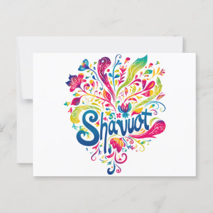 Shavuot - farbenfrohe Shavuot-Feier Postkarte