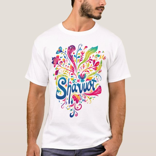 Shavuot - farbenfrohe Shavuot-Feier T-Shirt (Vorderseite)