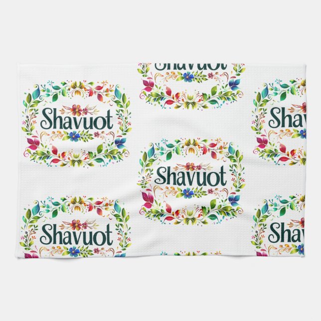 Shavuot - Feierlichkeiten zum Shavuot Festival Geschirrtuch (Horizontal)