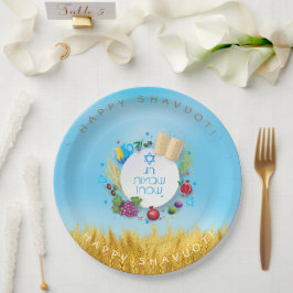 SHAVUOT Festival Jüdischer Urlaub Goldenes Feld Pappteller