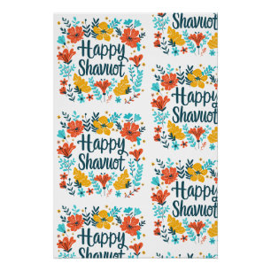 Shavuot - Happy Shavuot Celebration mit Blume Poster