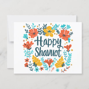Shavuot - Happy Shavuot Celebration mit Blume Postkarte