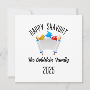 Shavuot Jüdischer Urlaub Personalisiert Familienna Feiertagskarte