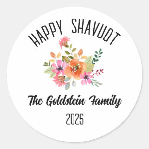 Shavuot Jüdischer Urlaub Personalisiert Familienna Runder Aufkleber