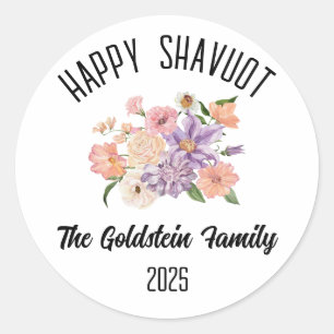 Shavuot Jüdischer Urlaub Personalisiert Familienna Runder Aufkleber