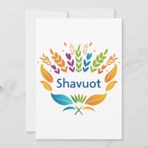 Shavuot - Shavuot-Symbol mit farbenprächtiger Weiz Feiertagskarte