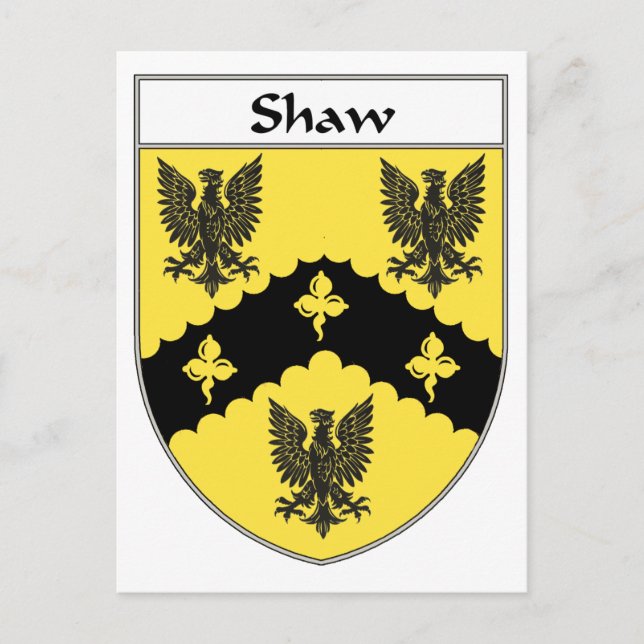 Shaw Coat of Arms/Familienwappen Postkarte (Vorderseite)